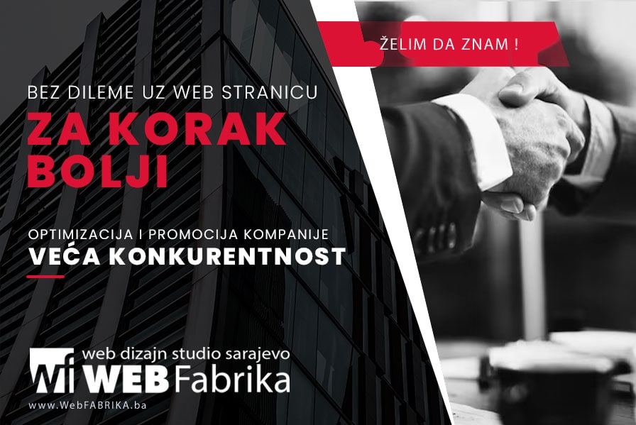 WebFABRIKA Sarajevo - Izrada web stranica i SEO optimizacija za povećanje konkurentnosti.